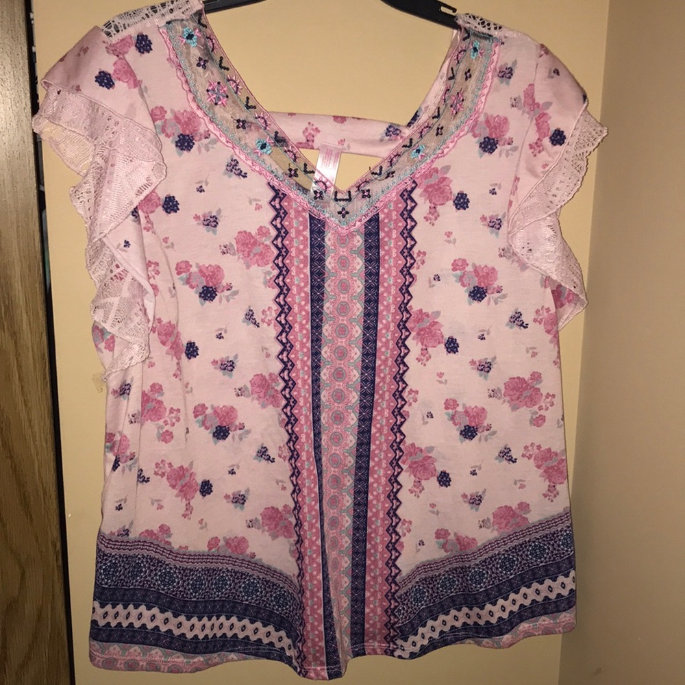 Pastel Pink Paisley Blouse